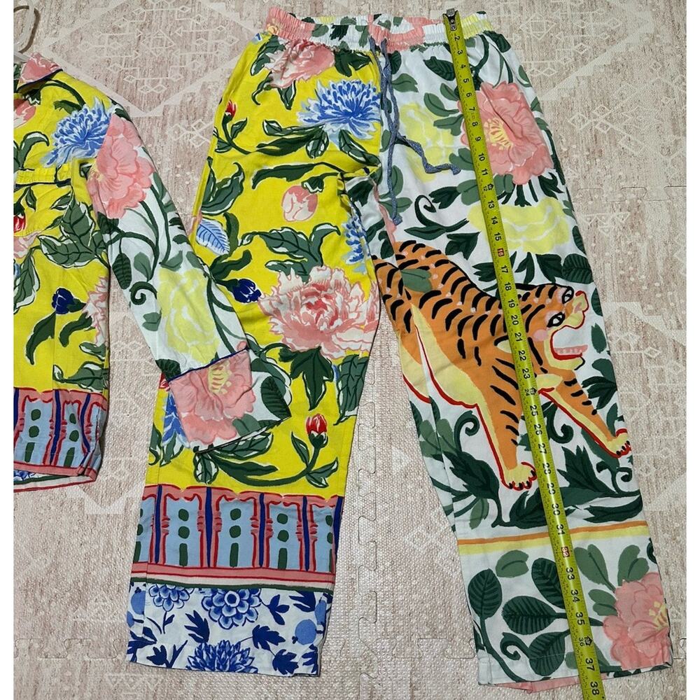 Anthropologie Pajama SET Lil Sire Tigresa Flannel Sleep PJS Womens Size S Cozy - Picture 10 of 16